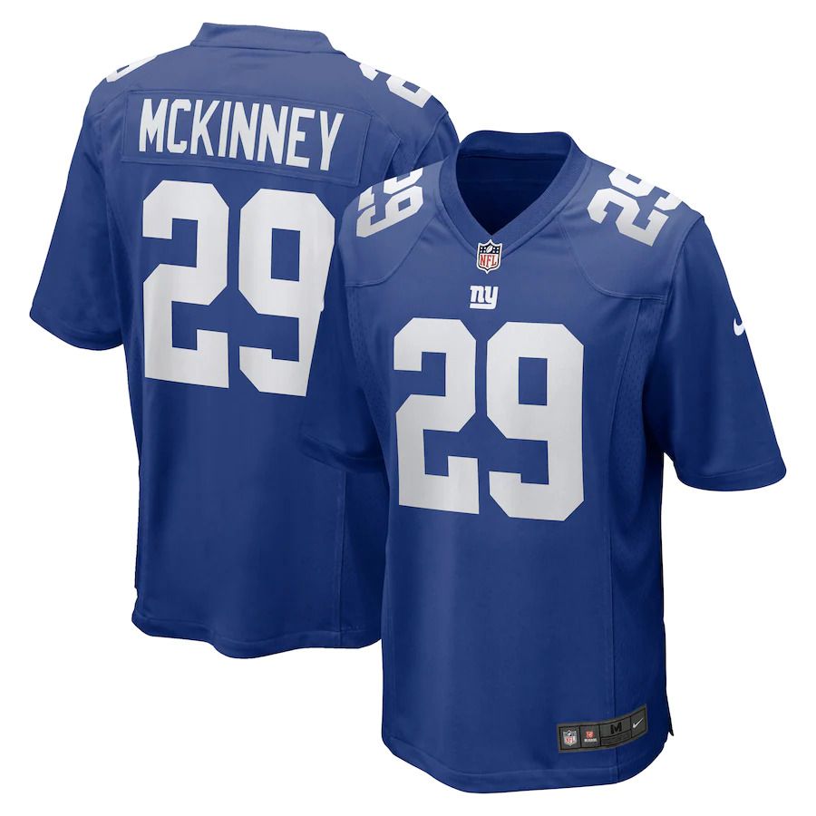 Men New York Giants #29 Xavier McKinney Nike Blue Game NFL Jersey